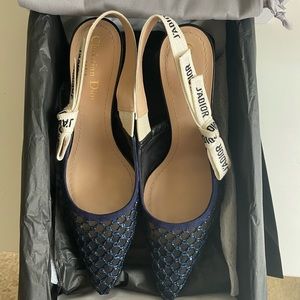 J'adior Slingback pump indigo blue mesh